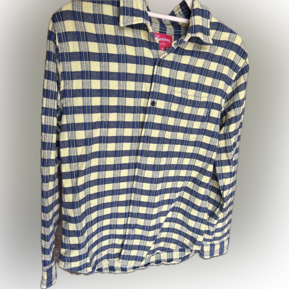 Supreme, vintage plaid, flannel button down shirt